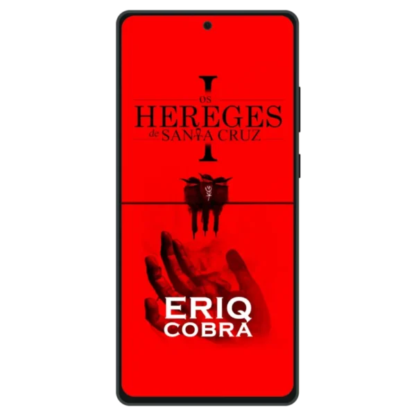 Capa do ebook "Os Hereges de Santa Cruz, Volume 1" no celular.